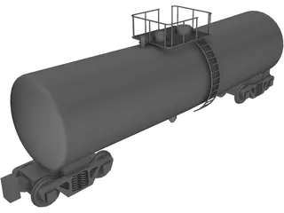 Tanker Rail Car 3D Model