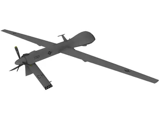 General Atomics MQ-1 Predator UAV Drone 3D Model