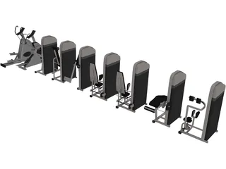 Fitness Equipment Collection 3D Model