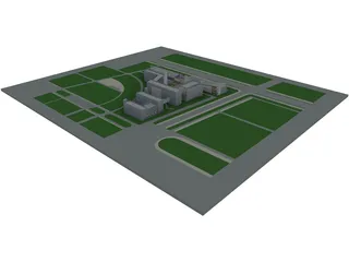 Industrial Park Area 3D Model