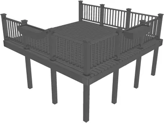 Wooden Deck 3D Model