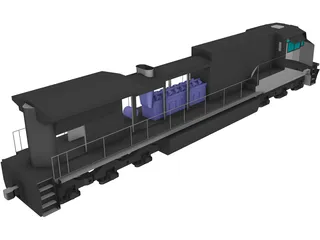 GE Dash 9-CW44 Locomotive 3D Model