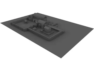 Roman Bath House and Temple 3D Model