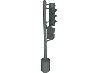 Traffic Signal Post 3D Model