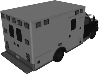 Ford E350 Ambulance 3D Model