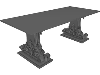 Rosewood Table 3D Model