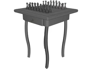 Chess Desk 3D Model