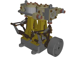 Steam Engine JLS-13-2 3D Model