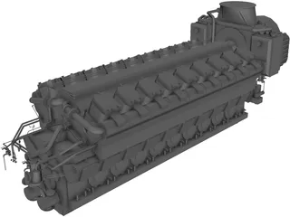 Diesel 18V48/60 Engine 3D Model