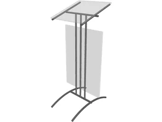 Glass Lectern Podium 3D Model