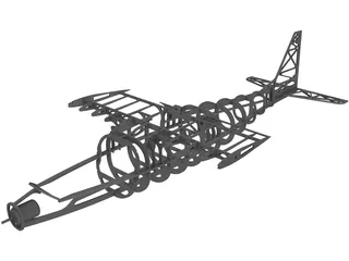 RC Glider Plane Balsa Frame 3D Model