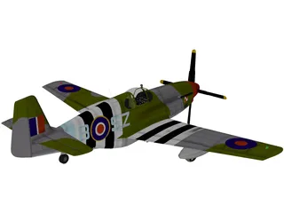 North American P-51 Mustang 3D Model