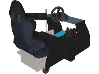 Racing Game Cockpit 3D Model