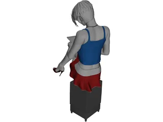 Woman Writing 3D Model