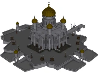 Taj Mahal Mosque 3D Model