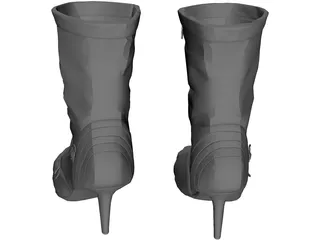 Woman Leather Boots 3D Model