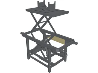 Trolley with Hidraulic Lifter 3D Model