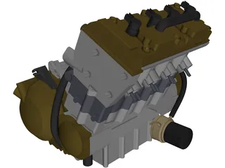 Kawasaki zx600 Engine 3D Model