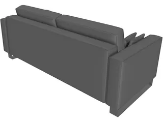 Sofa with Pillows 3D Model