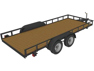 Car Hauling Trailer 3D Model