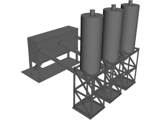 Concrete Batching Plant 3D Model