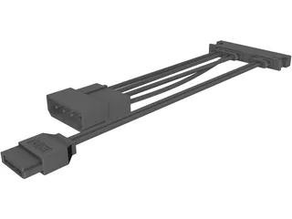 SATA 22-pin Cable 3D Model