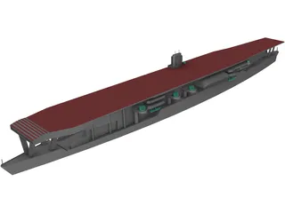 Akagi Aircraft Carrier 3D Model