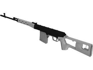 SVD Dragunov Sniper Rifle 3D Model