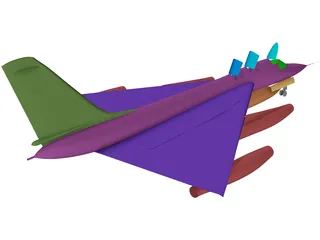 Convair B-58 Hustler Bomber 3D Model