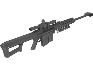 Barrett M107 Sniper Rifle 3D Model