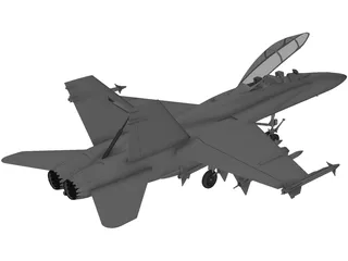 F-18D with Landing Gear 3D Model