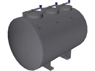 Horizontal Tank 1500L 3D Model