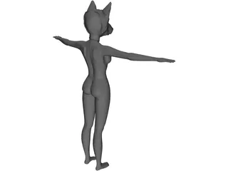 German Shepard Girl 3D Model