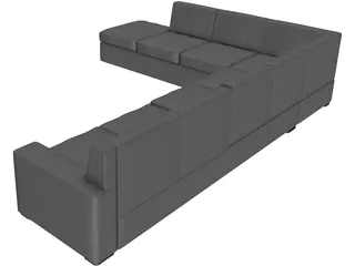 Round Exterior Sofa 3D Model