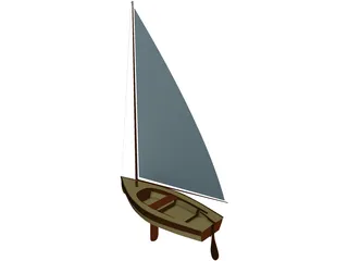 Wooden Sailboat 3D Model