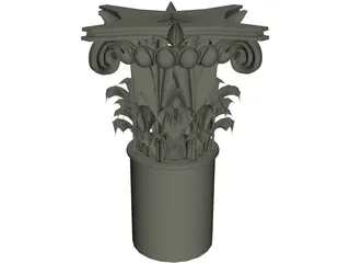 Acanthus and Volute Column 3D Model