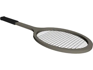 Tennis Racket Vintage 3D Model