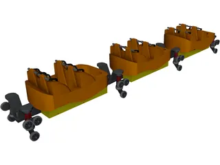 Roller Coaster Train 3D Model