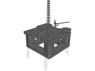 Oil Platform Troll C 3D Model