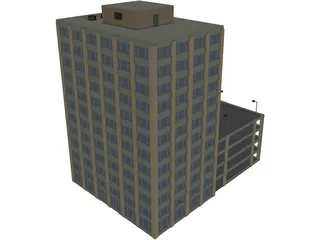 Building Mid-Rise and Parking 3D Model
