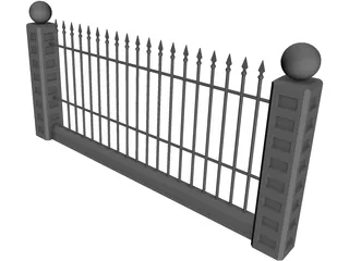 Spiked Wall 3D Model