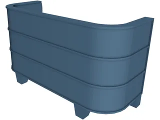 Couch Art Deco Styled 3D Model