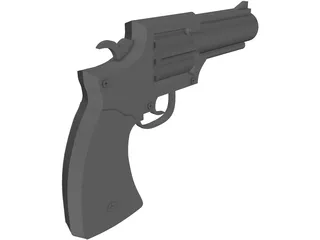 Police Model .38 Special Revolver Pistol 3D Model