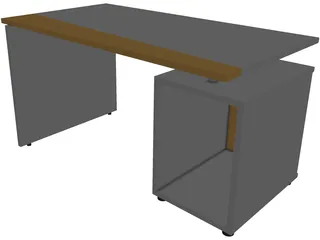 Black Desk 3D Model