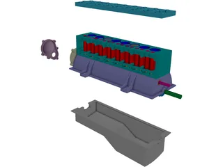 Engine Flathead Straight 8 3D Model