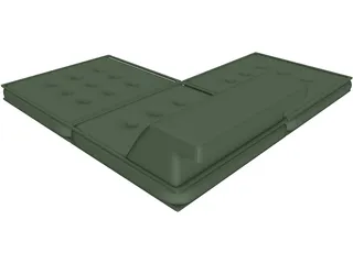 Floor Futon and Pillows 3D Model