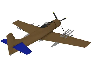 Douglas A-1 Skyraider 3D Model