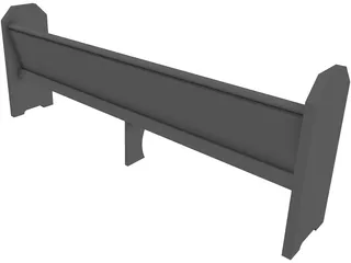 Church Pew Simple 3D Model