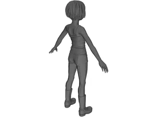 Female Character Young 3D Model