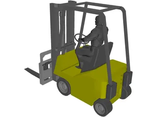 Forklift with Operator 3D Model